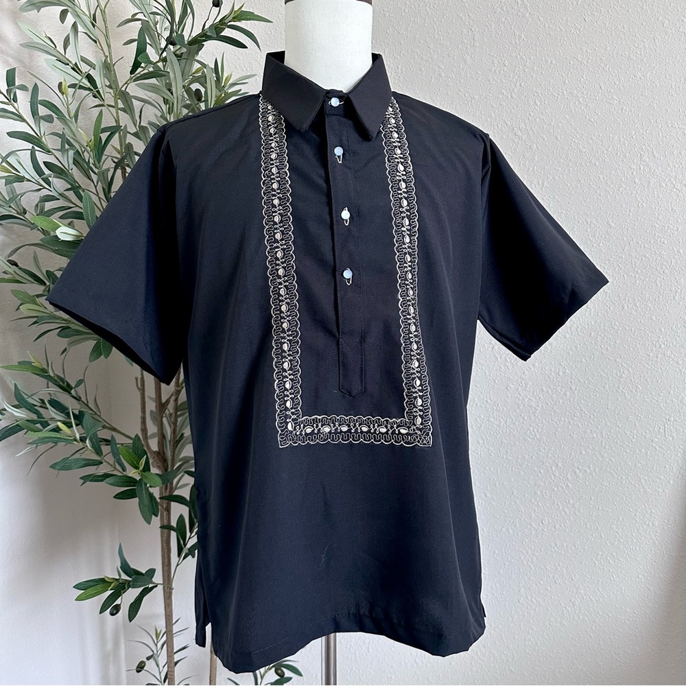 Black Hugo Polo Barong Tagalog